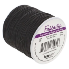 Fablastic 1mm DIA Black Round Stretch Cord 100 YRD