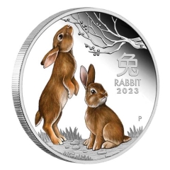 Fine Silver Coin Coloured Rabbit 2023 1/2oz