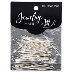 Head Pin Silver Colour 100pc Card